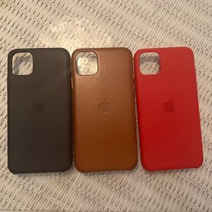All THREE Apple iPhone 11 pro MAX cases, black, brown, red!!!
